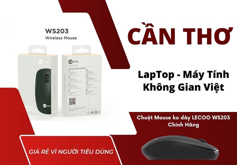 Chuột Mouse không dây LECOO WS203 Chính Hãng Phân Phối Cần Thơ