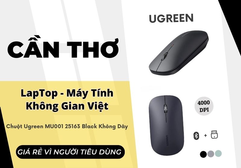 Chuột Ugreen MU001 25163 Black Không Dây Có Sẵn Ngay Tại Cần Thơ