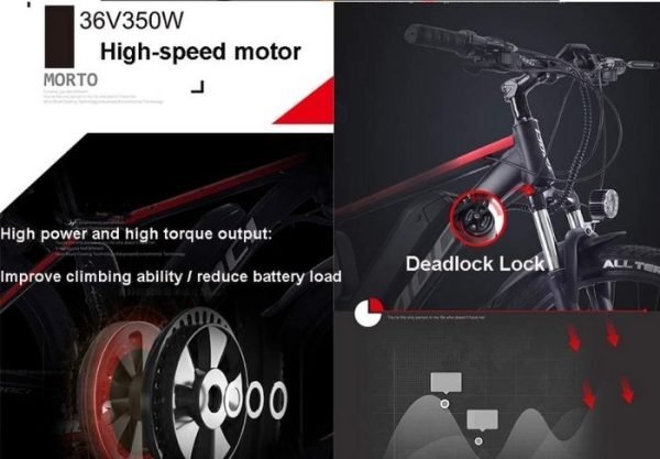 Xe Đạp Điện Trợ Lực Taoci Bánh Béo 36V 13AH 350W 26 inch 27speed - Image 6