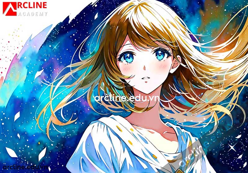 màu nước anime 2